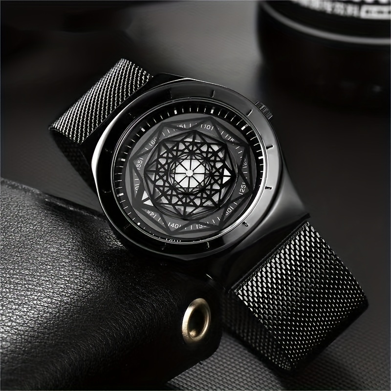 Canvas Strap Watch - 新しいコンセプトクリエイティブポイントレスブラックテクノロジーウォッチ男性と女性の学生ミニマリストファッショントレンドクォーツ時計