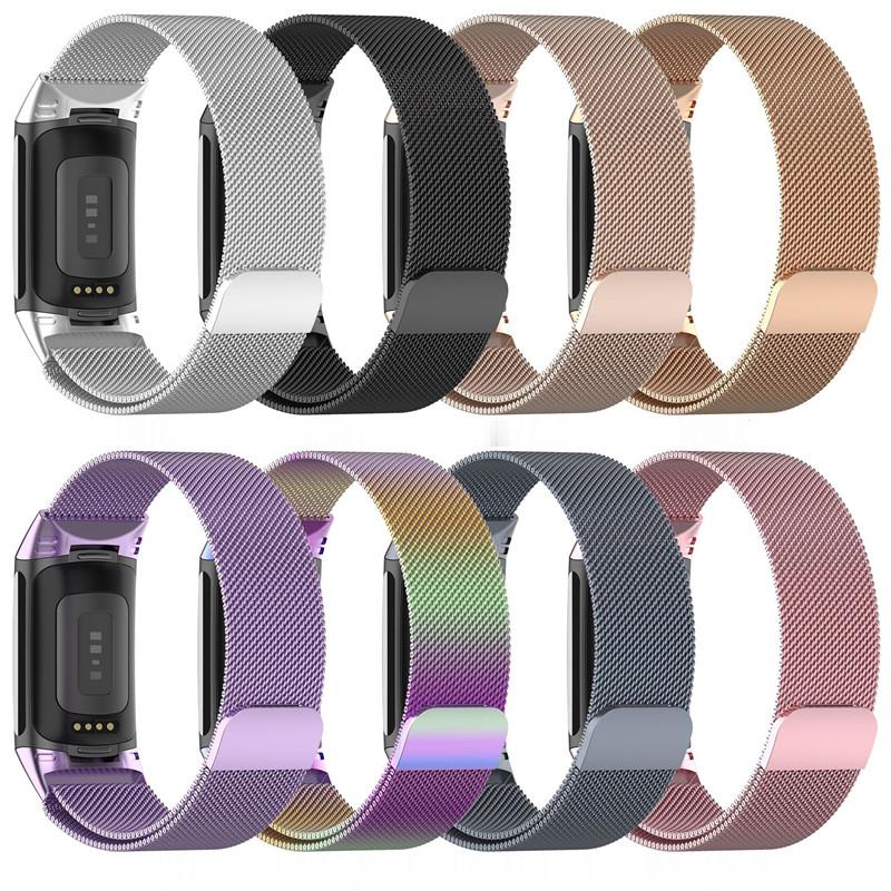 Milanese Loop Magnetic - Fitbit Charge 5/6用メタルバンド スマートウォッチ用メッシュマグネティックループスポーツストラップ Fitbit Charge